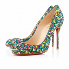 Christian Louboutin Fifi Strass 100mm Speciale Gelegenheid Meerkleurig Christian Louboutin Fifi Strass 100mm Speciale Gelegenheid Meerkleurig