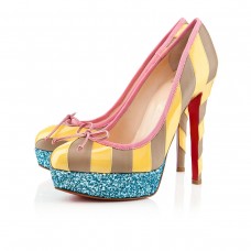 Christian Louboutin Foraine 140mm platformzolen geel/steen