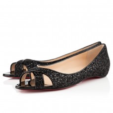 Christian Louboutin Croisette platte sandalen zwart Christian Louboutin Croisette platte sandalen zwart