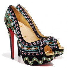 Christian Louboutin Bollywoody 140mm Peep Toe Pumps Zwart