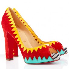 Christian Louboutin Tibu 120mm Peep Toe Pumps Rood Christian Louboutin Tibu 120mm Peep Toe Pumps Rood
