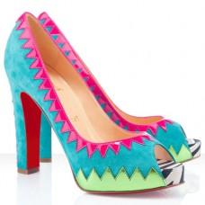 Christian Louboutin Tibu 120mm Peep Toe Pumps Blauw Christian Louboutin Tibu 120mm Peep Toe Pumps Blauw