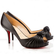 Christian Louboutin Greissimo 80 mm peeptoe-pompen zwart