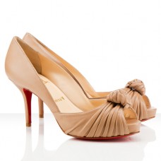 Christian Louboutin Greissimo 80 mm peeptoe-pompen beige