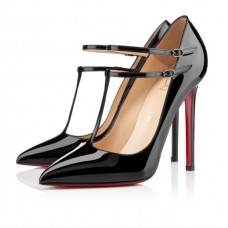Christian Louboutin V-hals pumps 100mm zwart
