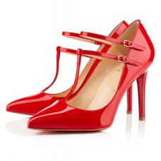 Christian Louboutin V-hals pumps 100mm rood