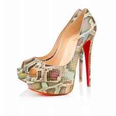 Christian Louboutin Lady Peep Toe Pumps 140mm Multicolor