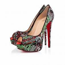 Christian Louboutin Lady Peep Toe Pumps 140mm Zwart Christian Louboutin Lady Peep Toe Pumps 140mm Zwart