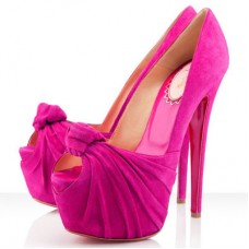 Christian Louboutin Lady Gres 160 mm Peep Toe-pompen Framboise