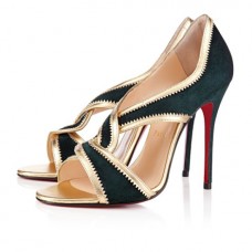 Christian Louboutin Suzanana 100mm Peep Toe Pumps Groen Christian Louboutin Suzanana 100mm Peep Toe Pumps Groen