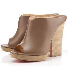 Christian Louboutin Roche Mule Peep Toe Pumps Oyster Christian Louboutin Roche Mule Peep Toe Pumps Oyster