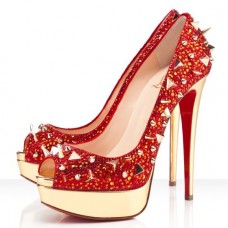 Christian Louboutin Very Mix 140mm Peep Toe Pumps Rood