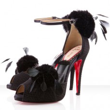 Christian Louboutin Pluminette 120mm sandalen zwart