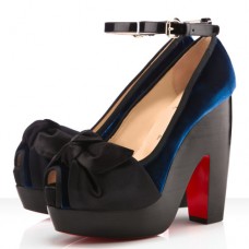 Christian Louboutin Minimi 140mm Peep Toe Pumps Blauw