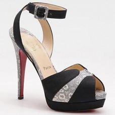 Christian Louboutin Double Moc 120mm Sandalen Zwart Christian Louboutin Double Moc 120mm Sandalen Zwart