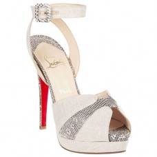 Christian Louboutin Double Moc 120mm sandalen in taupe Christian Louboutin Double Moc 120mm sandalen in taupe