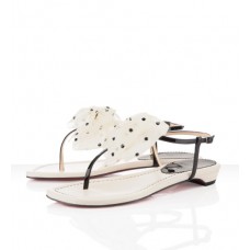 Christian Louboutin Vaudou platte sandalen ivoor