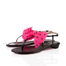 Christian Louboutin Vaudou platte sandalen zwart/roze