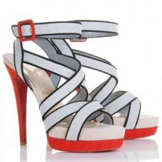 Christian Louboutin Straratata 120mm sandalen grijs