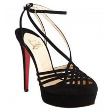 Christian Louboutin Tres Francaise 140mm sandalen zwart Christian Louboutin Tres Francaise 140mm sandalen zwart